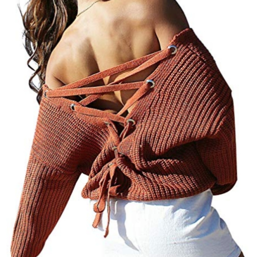 Copper Soft Knit Sweater Back Detail - Picture 2 of 6